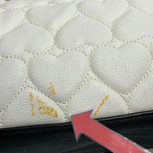 Betsey Johnson Classic Heart Quilted Sachel Handbag - Picture 8 of 15